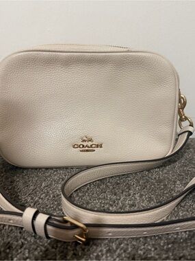 Coach Pebbled Leather Crossbody in Ivory with Gold Hardware